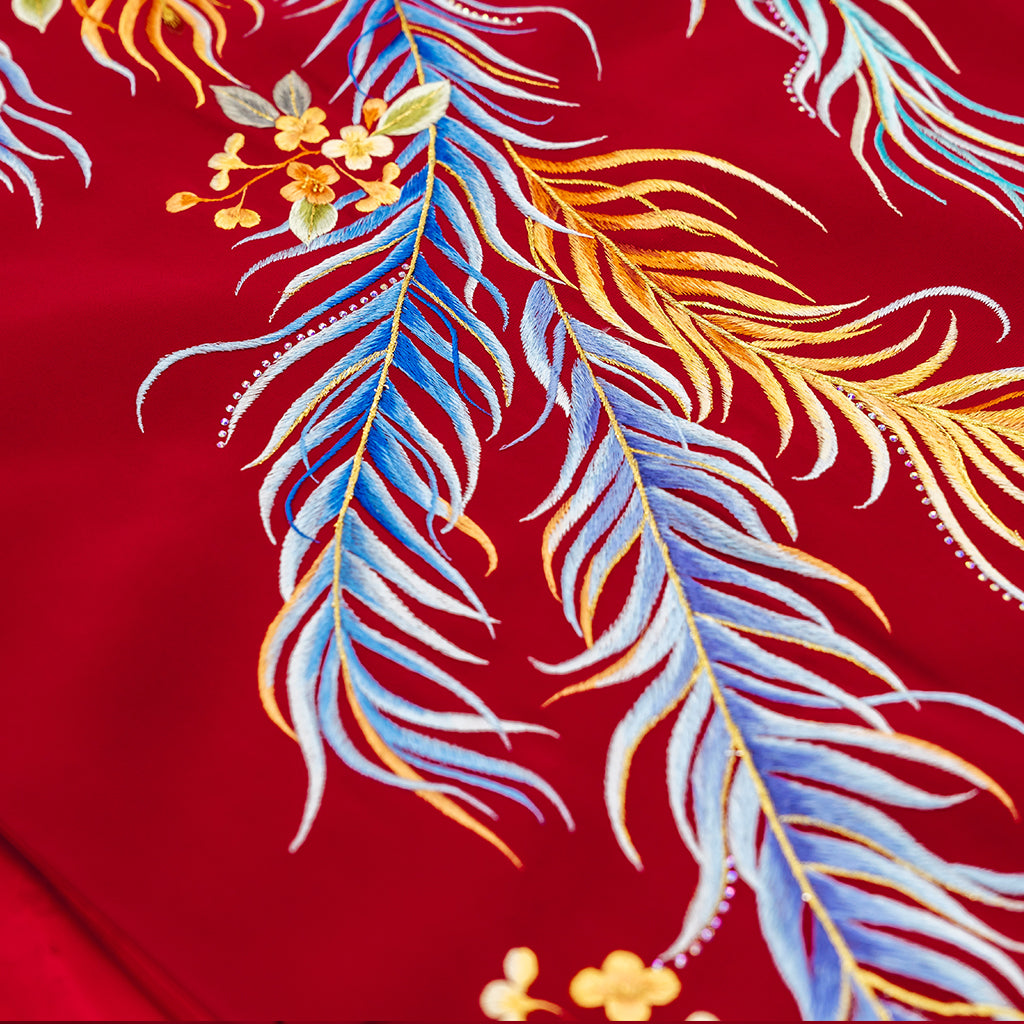 Crimson Golden Plumes